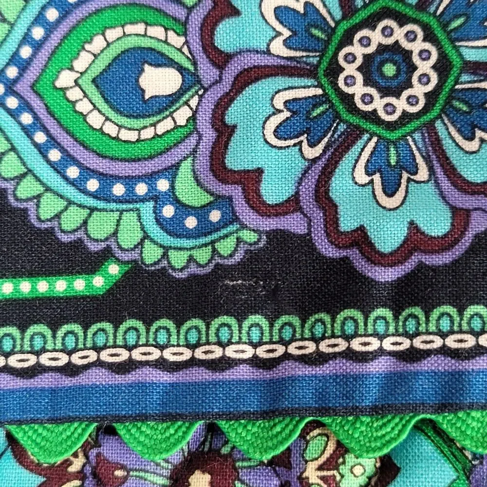 Vera Bradley Christmas Stocking Holiday BLUE RHAPSODY Paisley Mandala Pocket